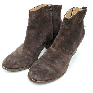 Lands End Brown Suede Booties
